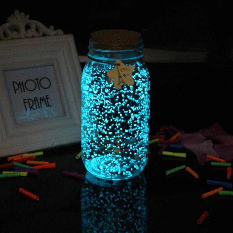 (4er Set) Glow in the Dark Leuchtpulver Party Deko Flaschenlicht - Blau / Pink / Gelb / Weiss