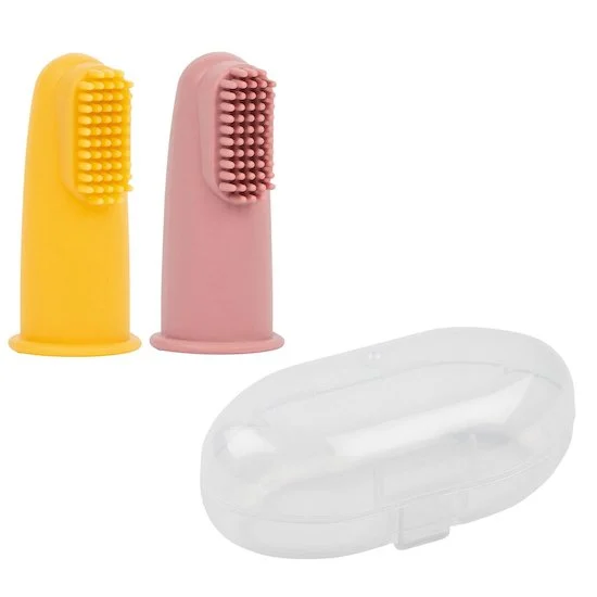 Set de Brosses à Dents 2 Pièces Silicone   Rose        de               Nattou