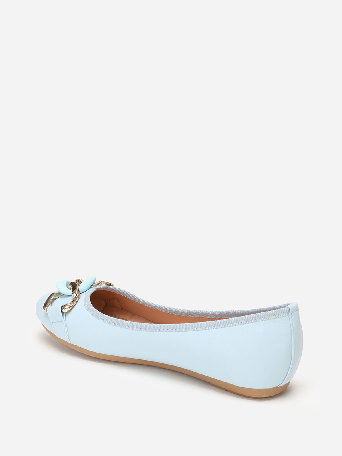 Ballerines avec bride à maillons- Bleu clair