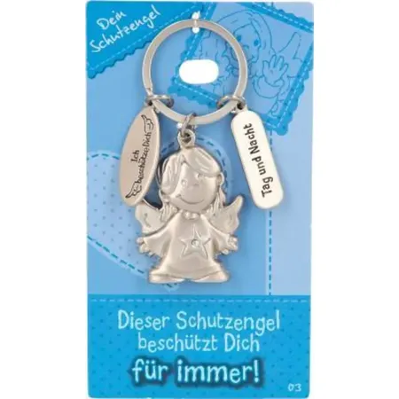 Depesche Schutzengel Schlüsselanhänger aus Metall, Glücksbringer mit Engel 