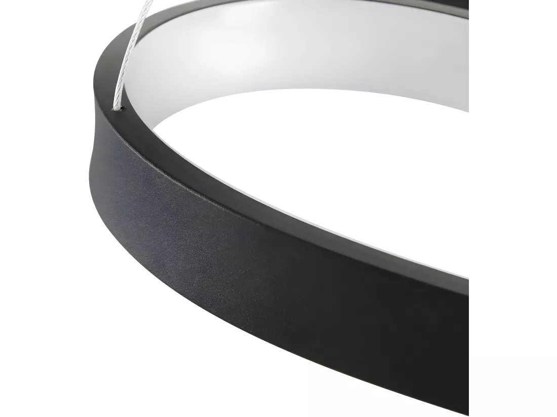 NETTLIFE Suspension LED Silicone Noir Diam.75cm Dimmable avec Télécommande Design Moderne pour Salle à Manger Étude Salon Cuisine Bureau 47W