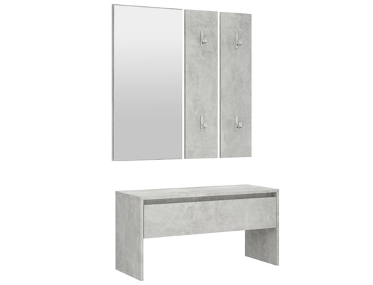 VIDAXL - Ensemble de meubles de couloir gris béton bois d'ingénierie