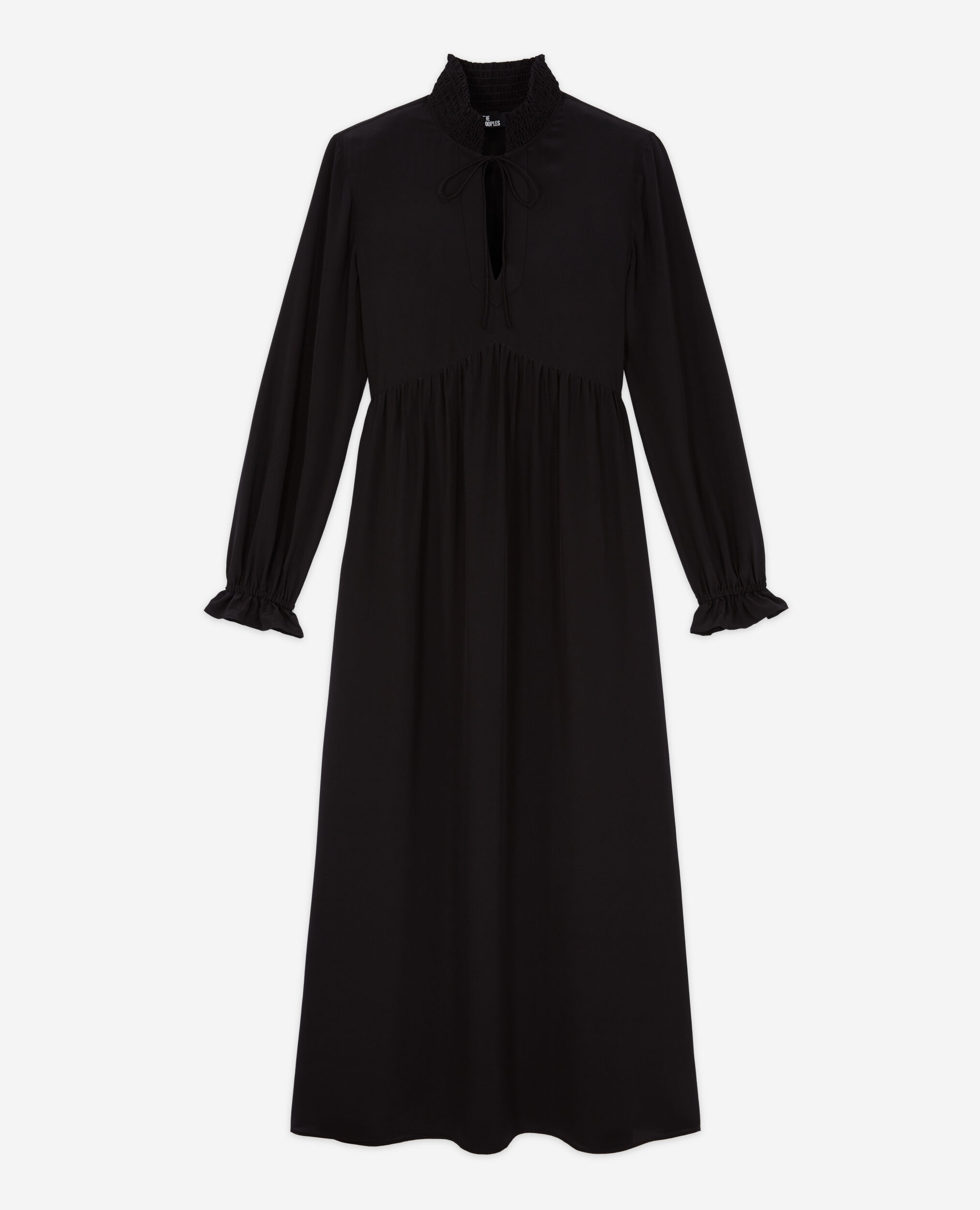 Robe longue en soie noire