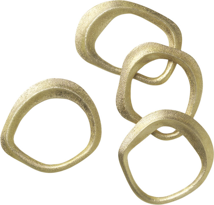 ferm LIVING Flow Napkin Rings - Set of 4 - Brass Brass