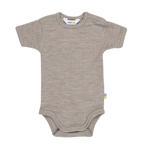 Joha Basic Kortærmet Body, Sesame Melange, 60 cm