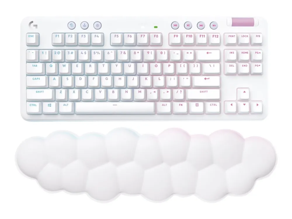Logitech® | G715 - Tastatur - tenkeyless - bagbelyst - Bluetooth, LIGHTSPEED - layout: Nordisk - tastkontakt: Tactile - hvid