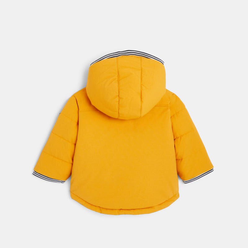 Manteau matelassé à capuche fourrée jaune bébé garçon Jaune