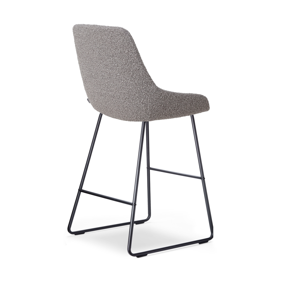 Barkruk Nino-Isa bouclé taupe - zwart onderstel - 65 cm