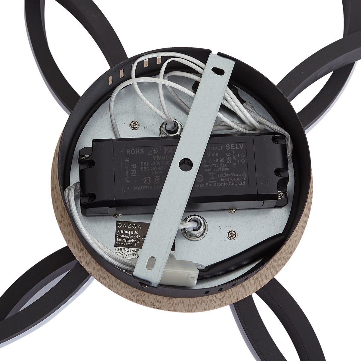 Plafondlamp hout incl. LED 3-staps dimbaar 4-lichts - Navara