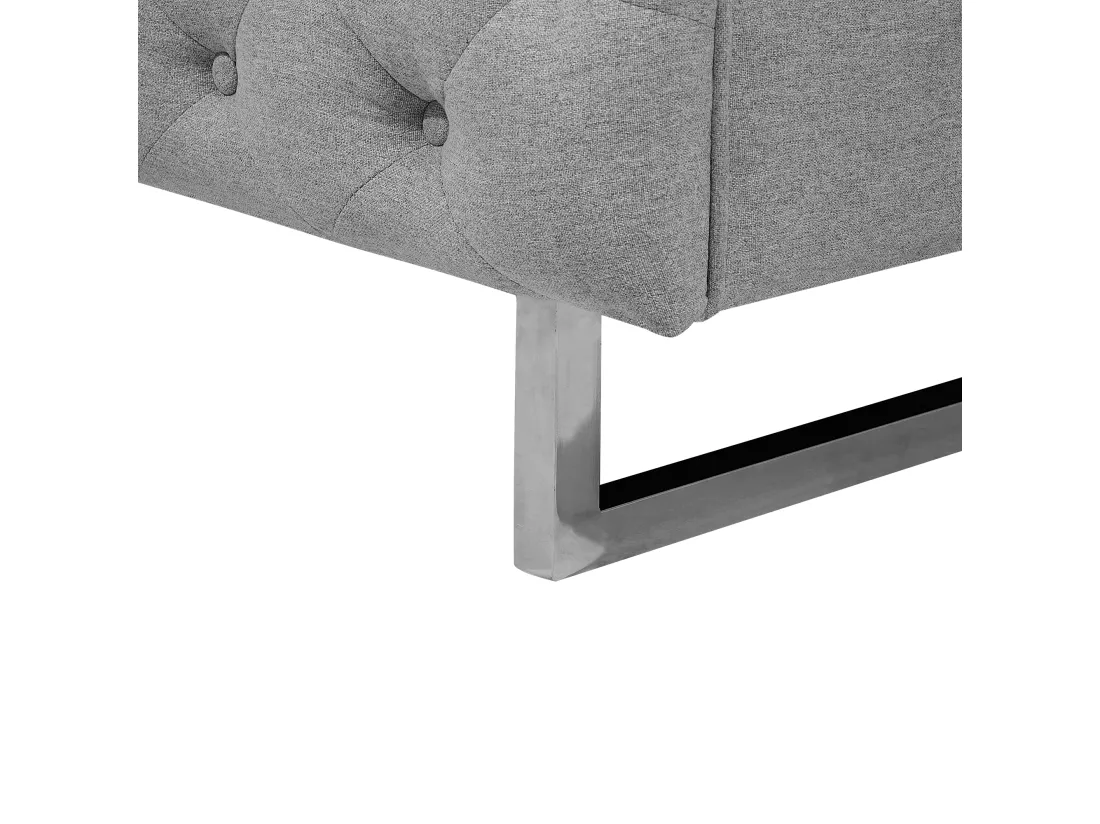 Canapé style Chesterfield en tissu gris clair VISSLAND