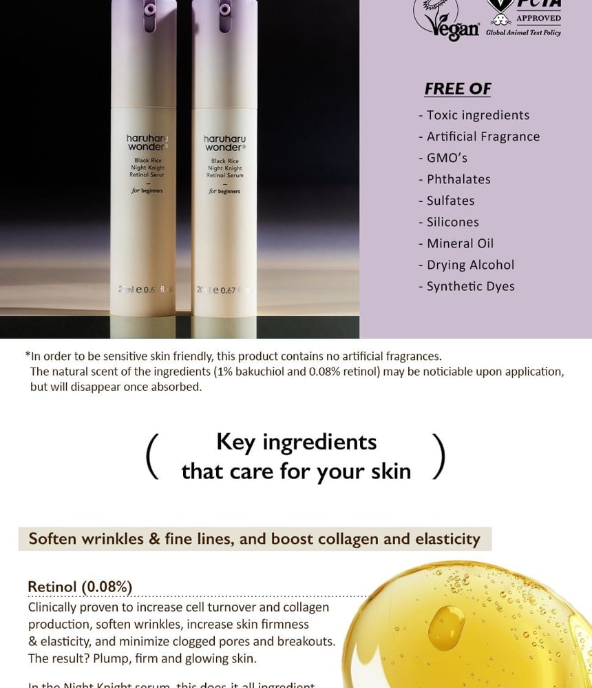 haruharu wonder - Black Rice Night Knight Retinol Serum