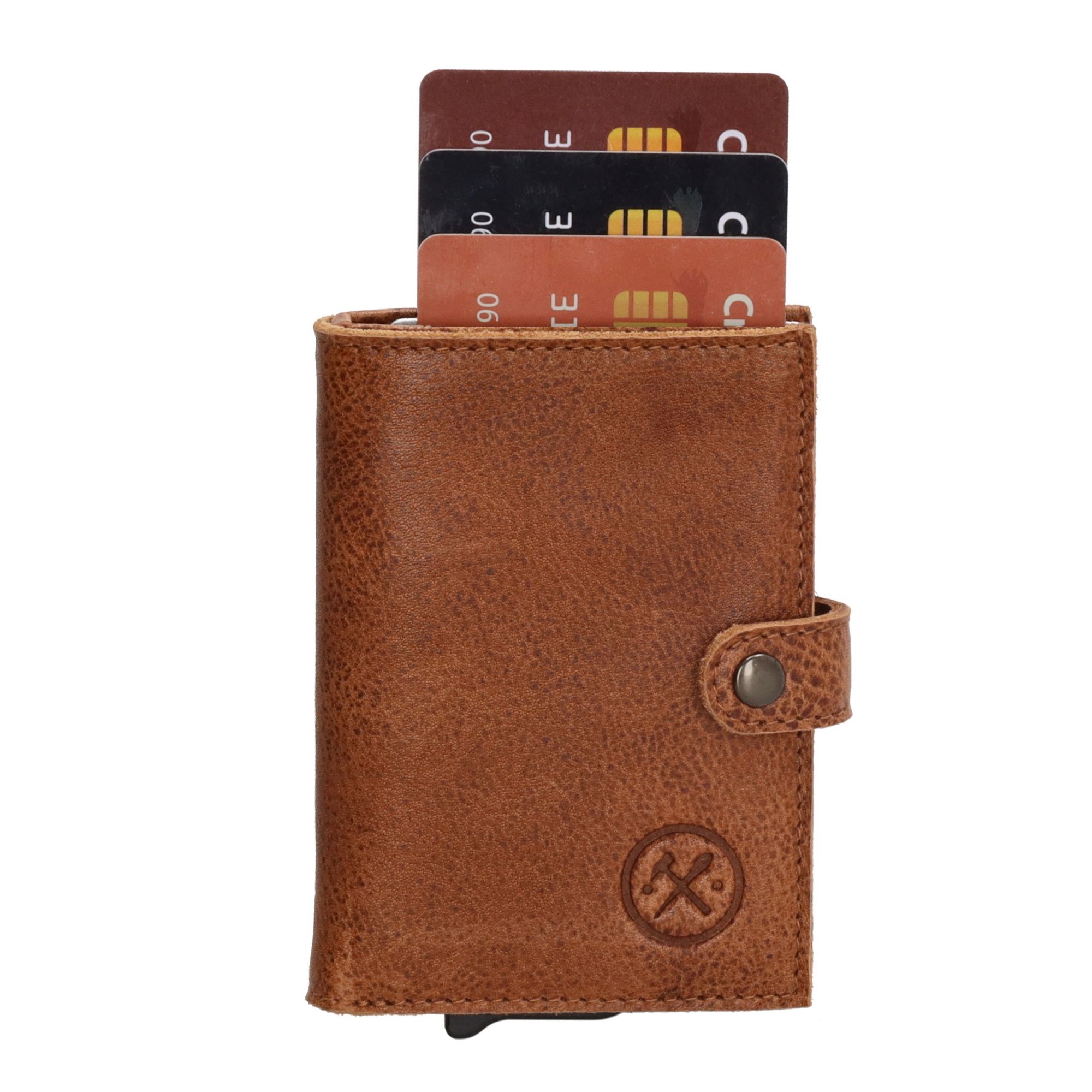 Hide & Stitches Paint Rock Safety Wallet Cognac