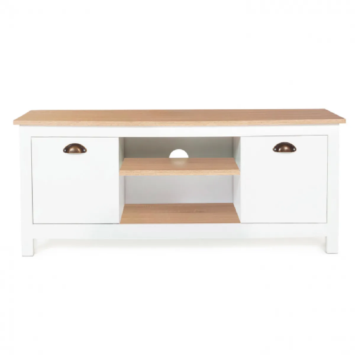 Idmarket MARKET Meuble TV ISIS - Bois et blanc