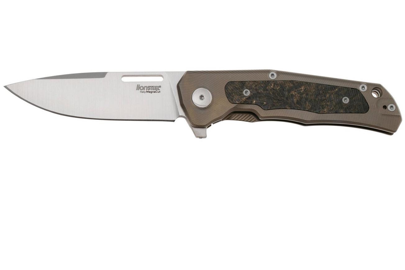 LionSteel Q4ttro, Satin MagnaCut, Bronze Titanium Carbon Fiber Inlay, zakmes, Michele Pensato design