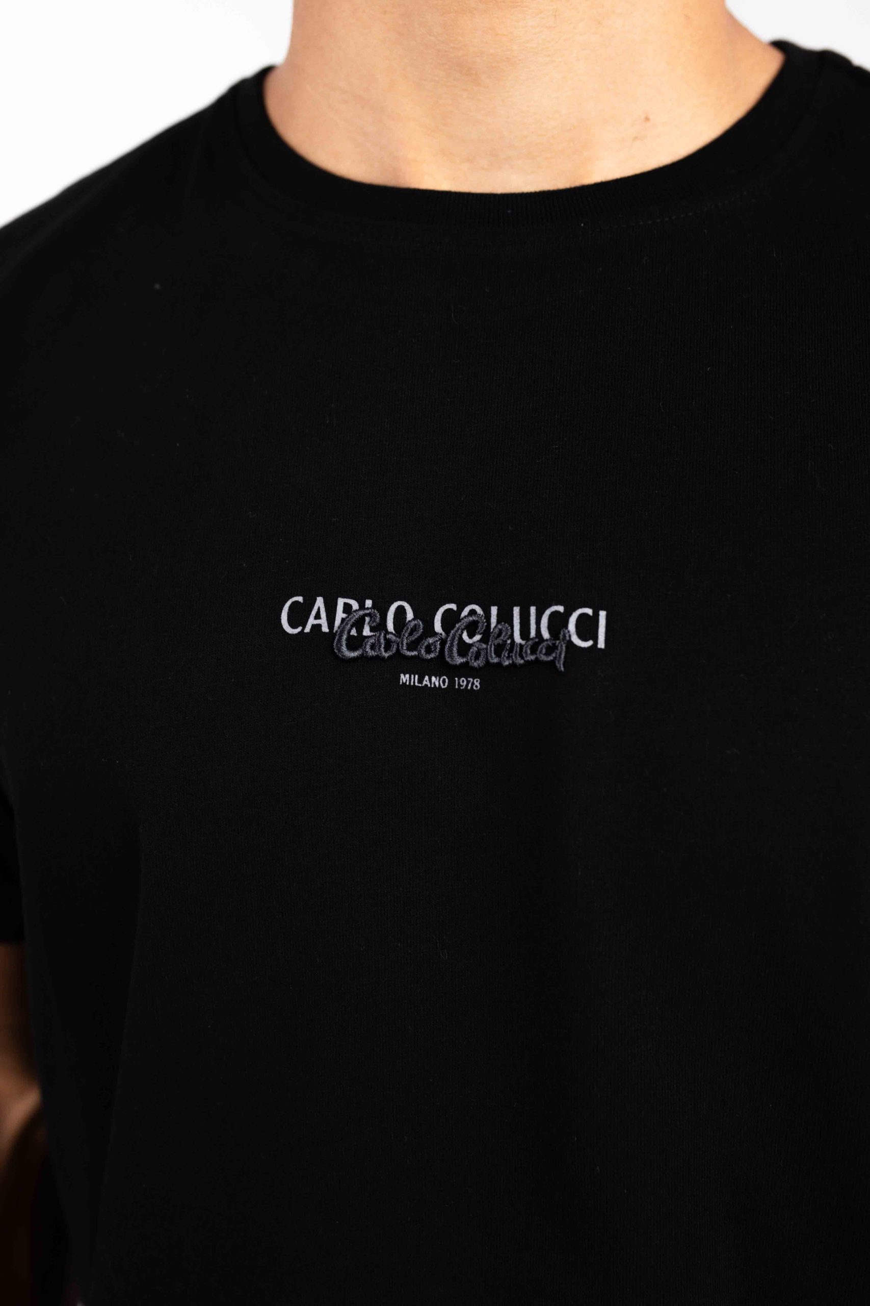 Carlo Colucci C2776 20 Basic T-Shirt Heren Zwart