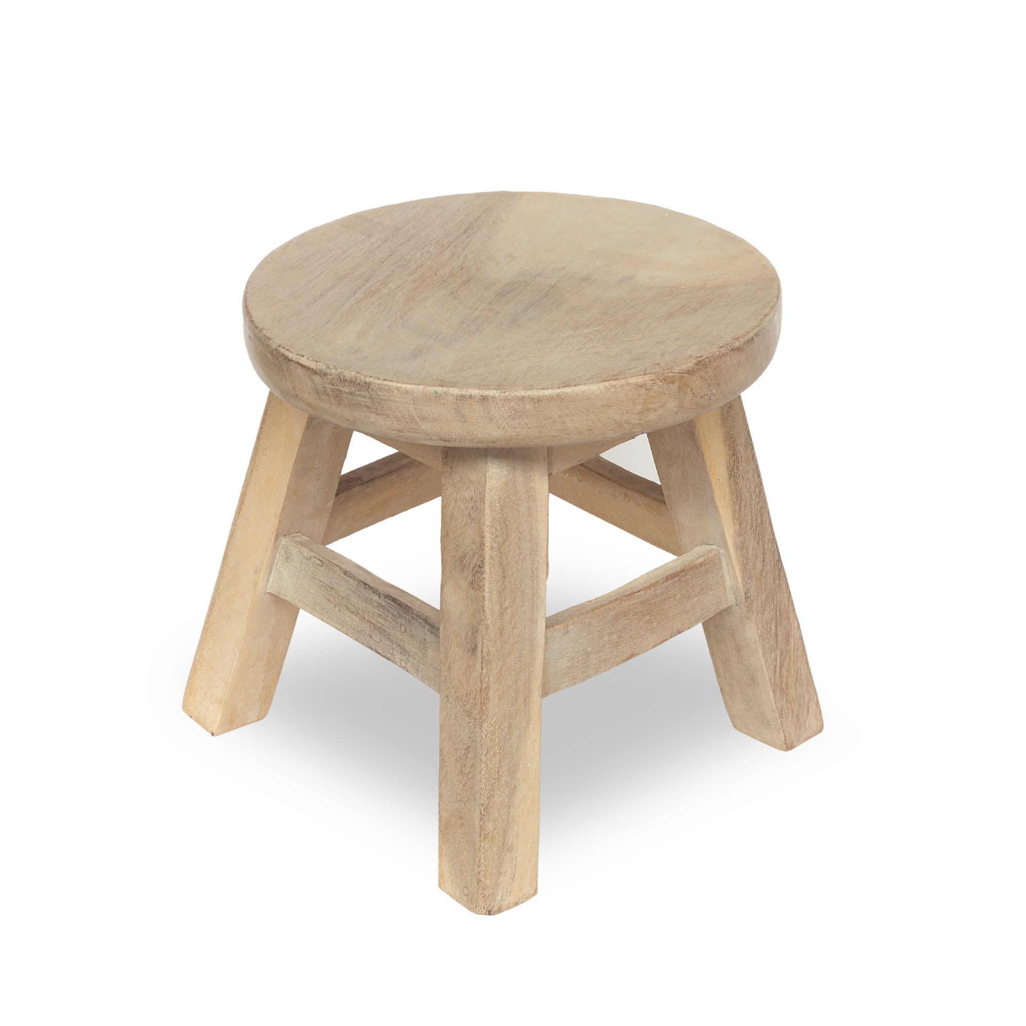 Hocker natur-weiß, Ø 25 cm, H 25 cm von fischer's lagerhaus