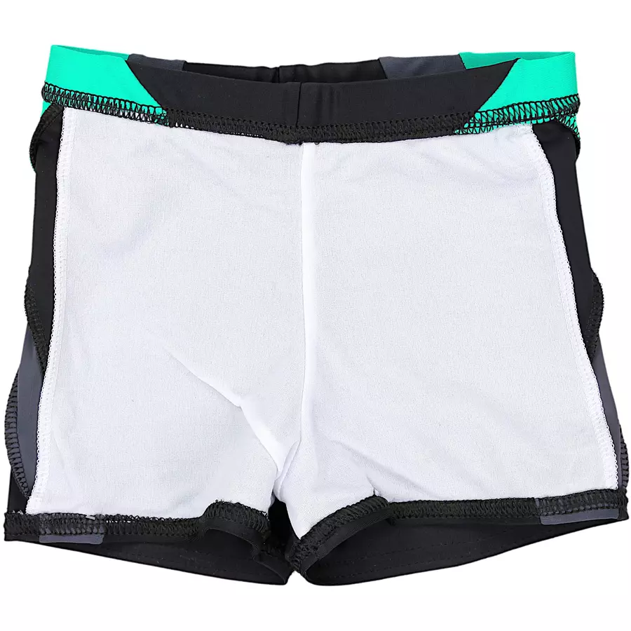 Aquarti Jungen Badehose Gestreift mit Motiven grüngrau