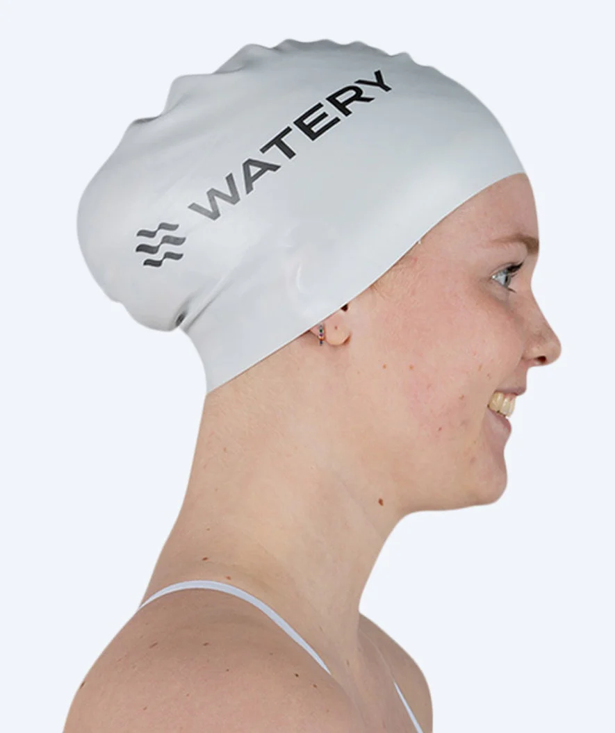 Watery badehætte til langt hår - Signature - Hvid