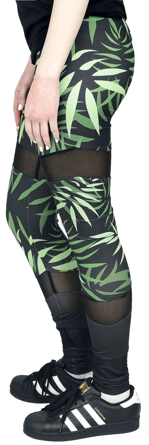 Leggings imprimé bambous & empiècements en mesh | RED by EMP Legging