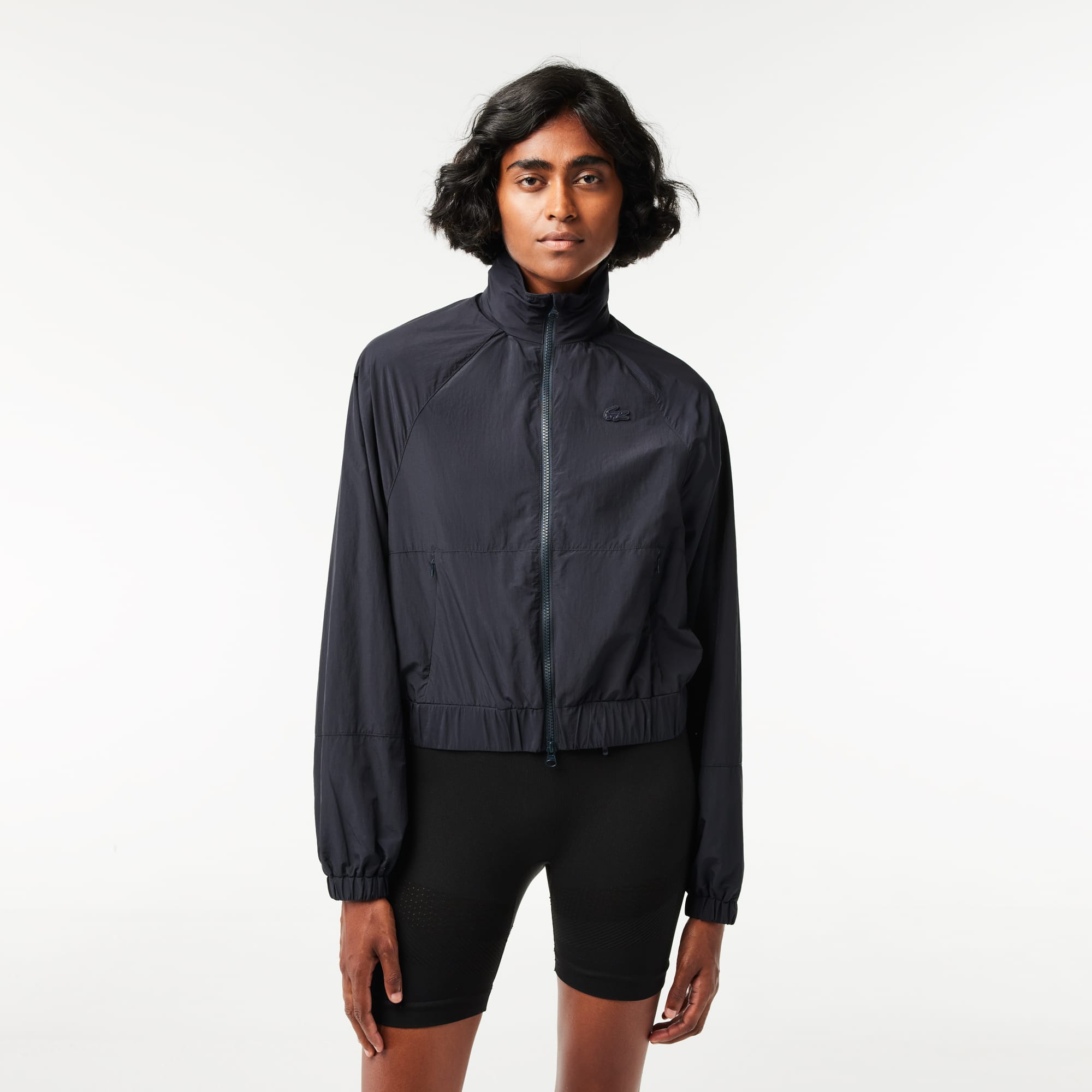 Veste courte Sportsuit zippée en nylon à capuche Manteaux & Vestes - Bleu - Lacoste - Femme