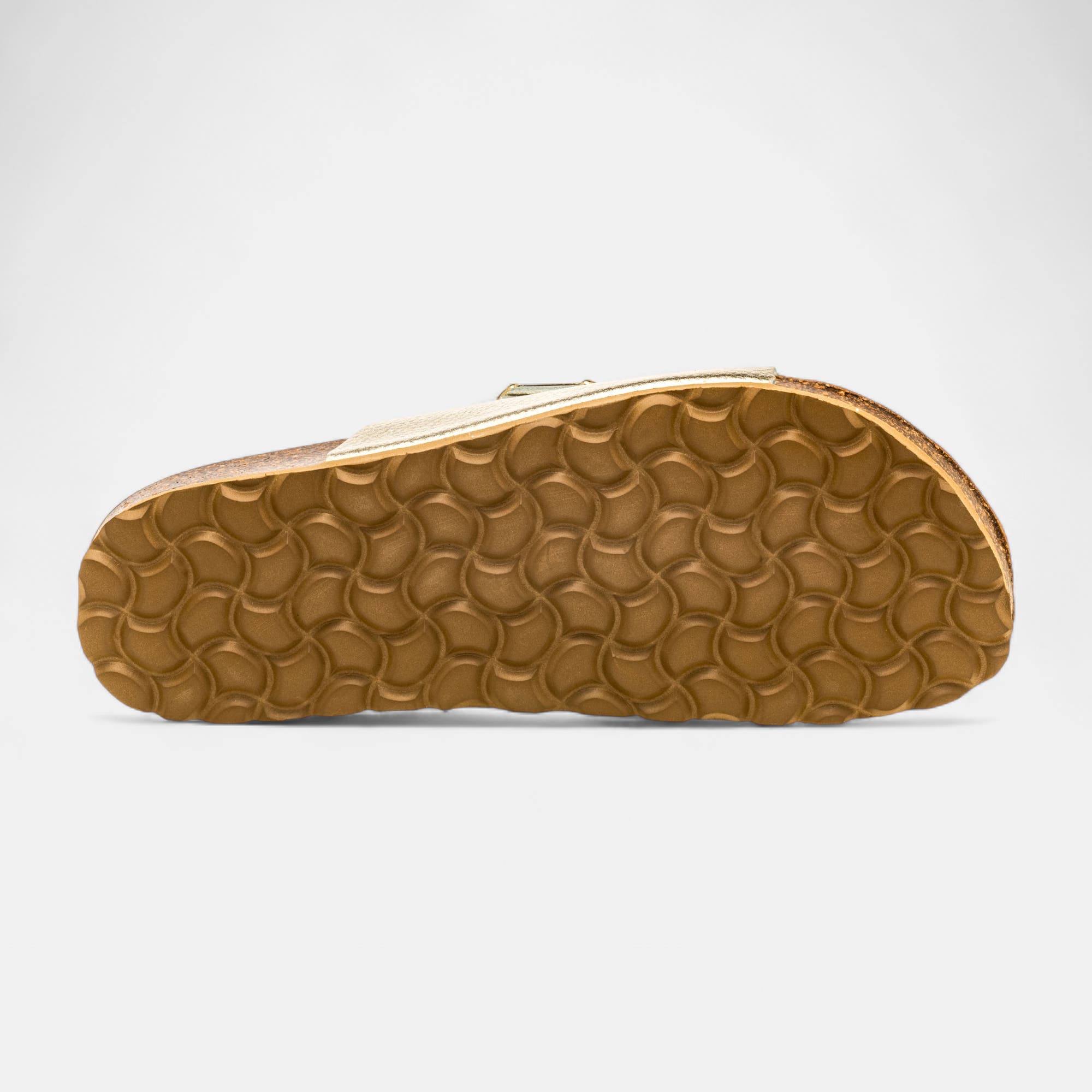 Mules semelle liège Femme en cuir or