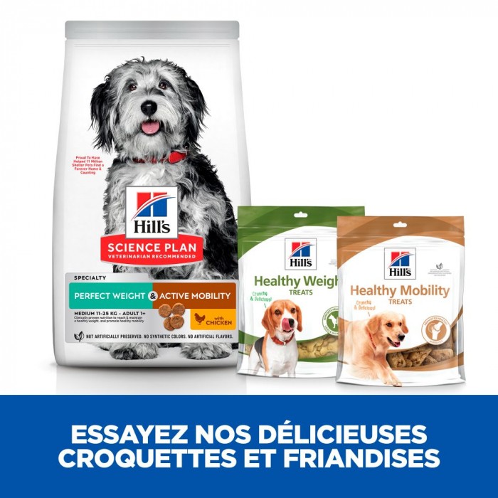 HILL'S Science Plan Perfect Weight & Active Mobility Medium Adult au Poulet - Croquettes pour chien