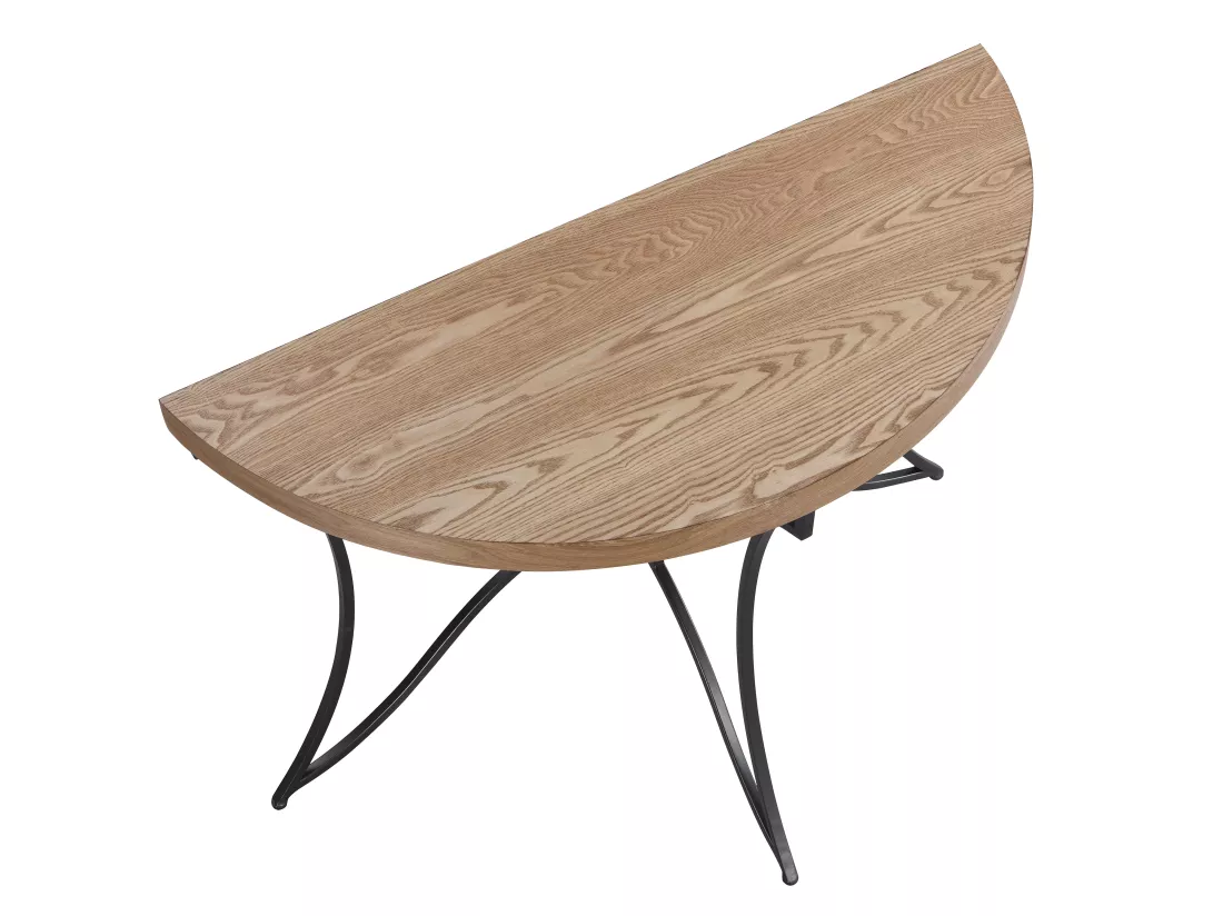 Console en MDF et métal - Naturel et noir - LOLANA