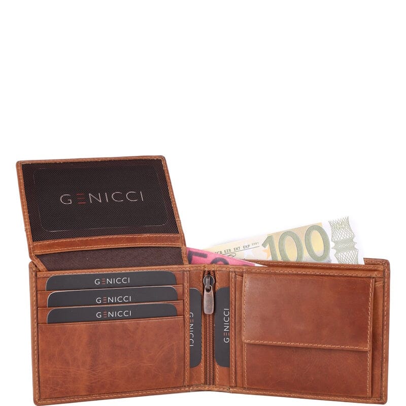 Genicci Noble Clinton Heren Portemonnee Cognac