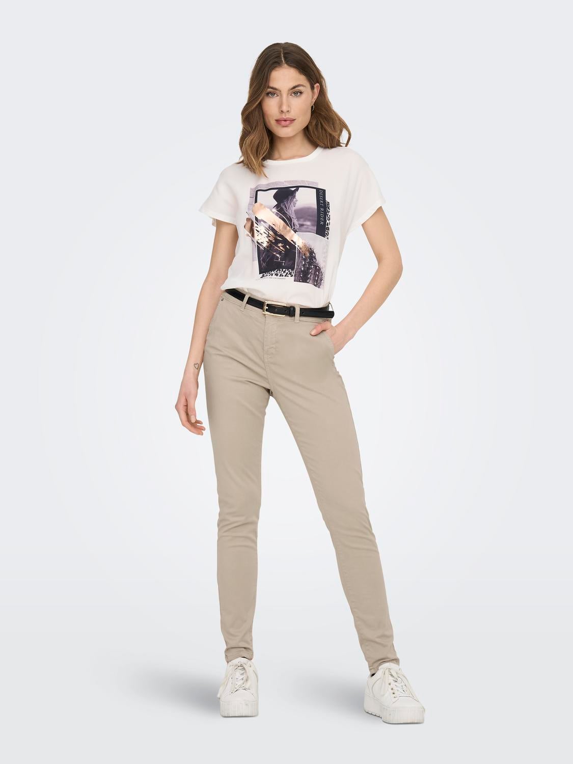 ONLEVEREST Hohe Taille Normal geschnitten Leggings Oxford Tan