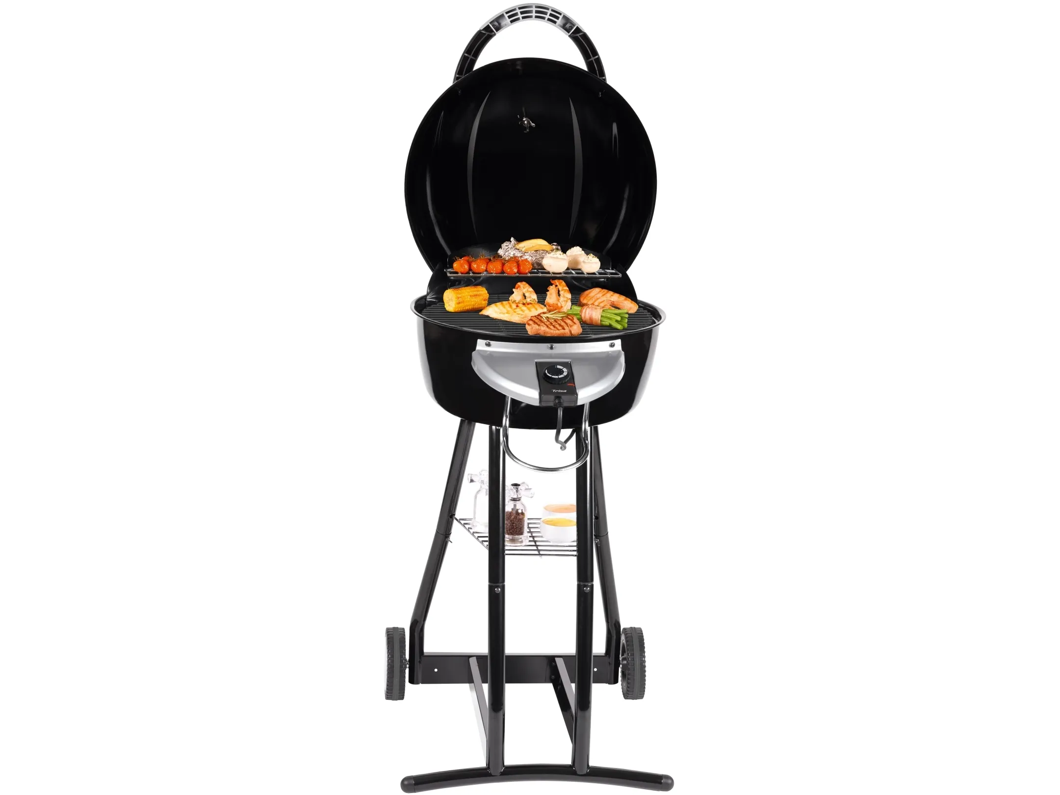 Trisa BBQ Star 2 in 1, 2000 W, Grill, Elektrisk   trækul, Rist, Sort, Sølv, Firkant