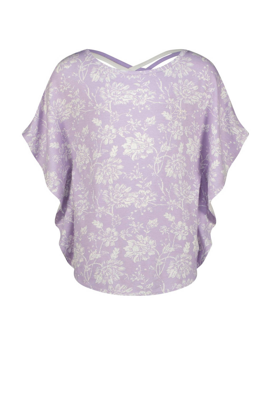 Vingino top Imela met all over print lila/wit