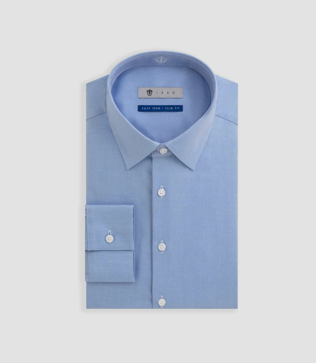 Chemise easy iron bleu 