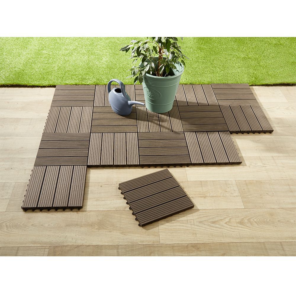 Dalle de jardin clipsable noir x4