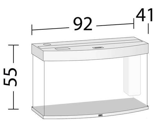 JUWEL Vision 180 aquarium met LED-verlichting, verwarming, filter, zonder kast, wit