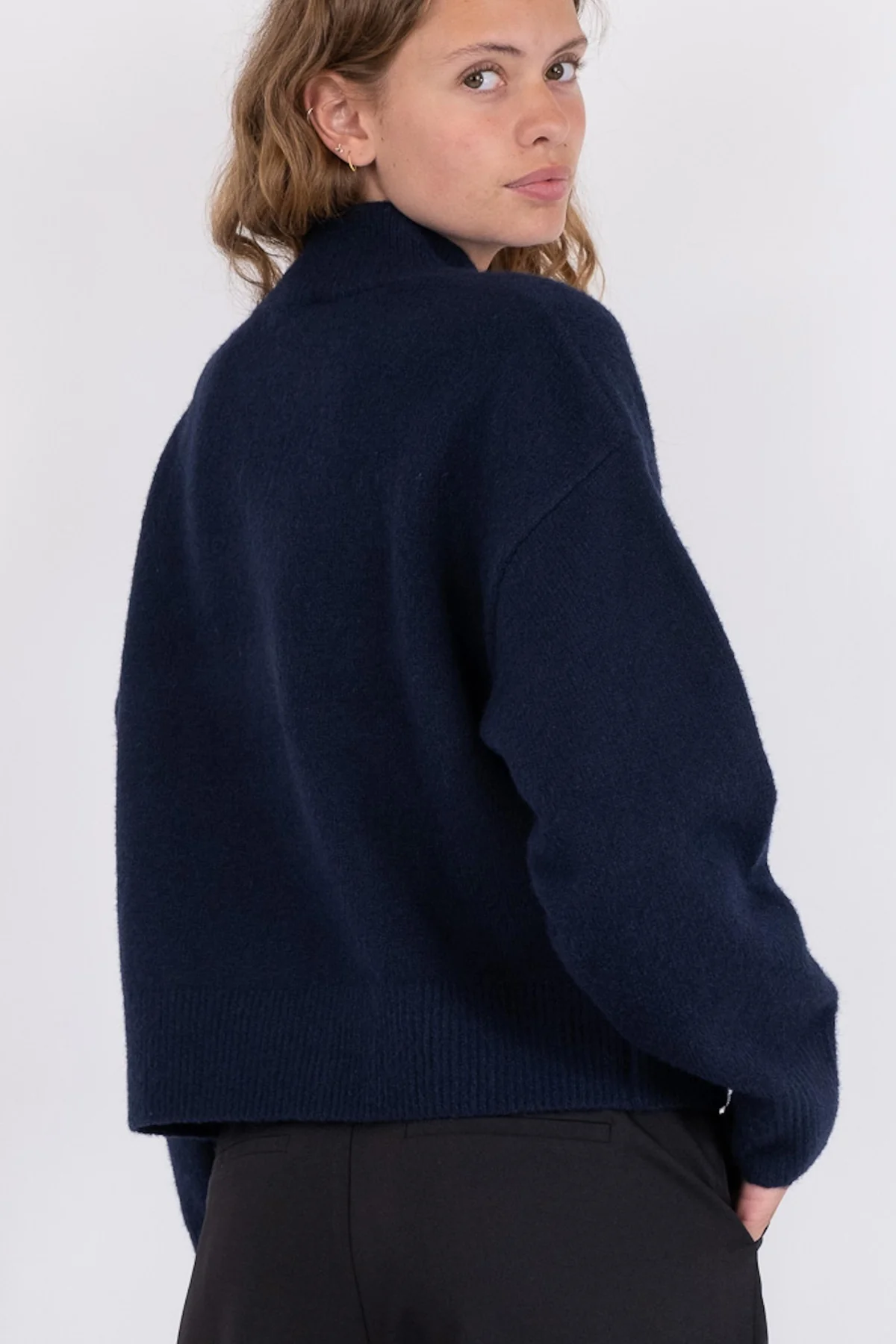 Neo Noir Paulina Knit Blouse navy