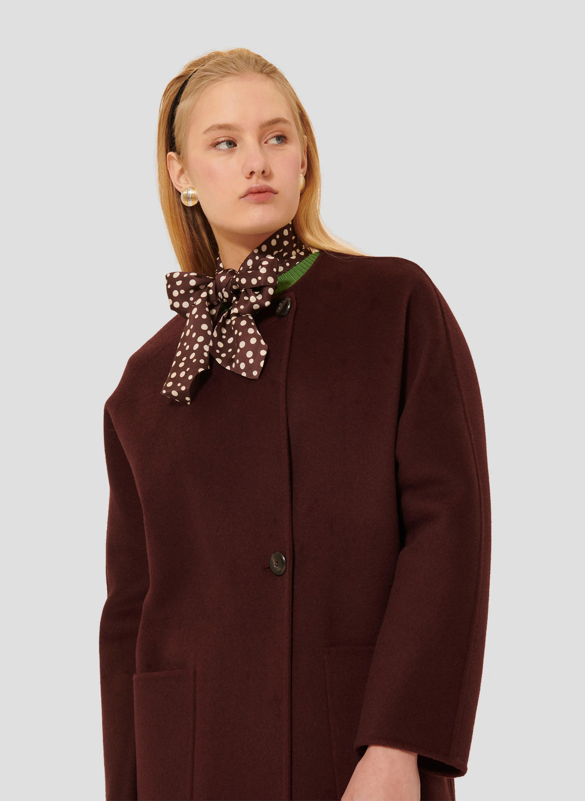 MARA - Manteau oversize en laine mélangée | Violet
