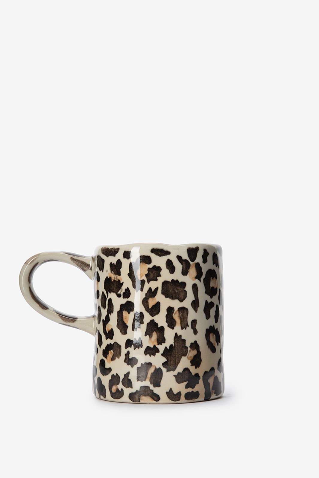 Lichtbruine mok met leopard print