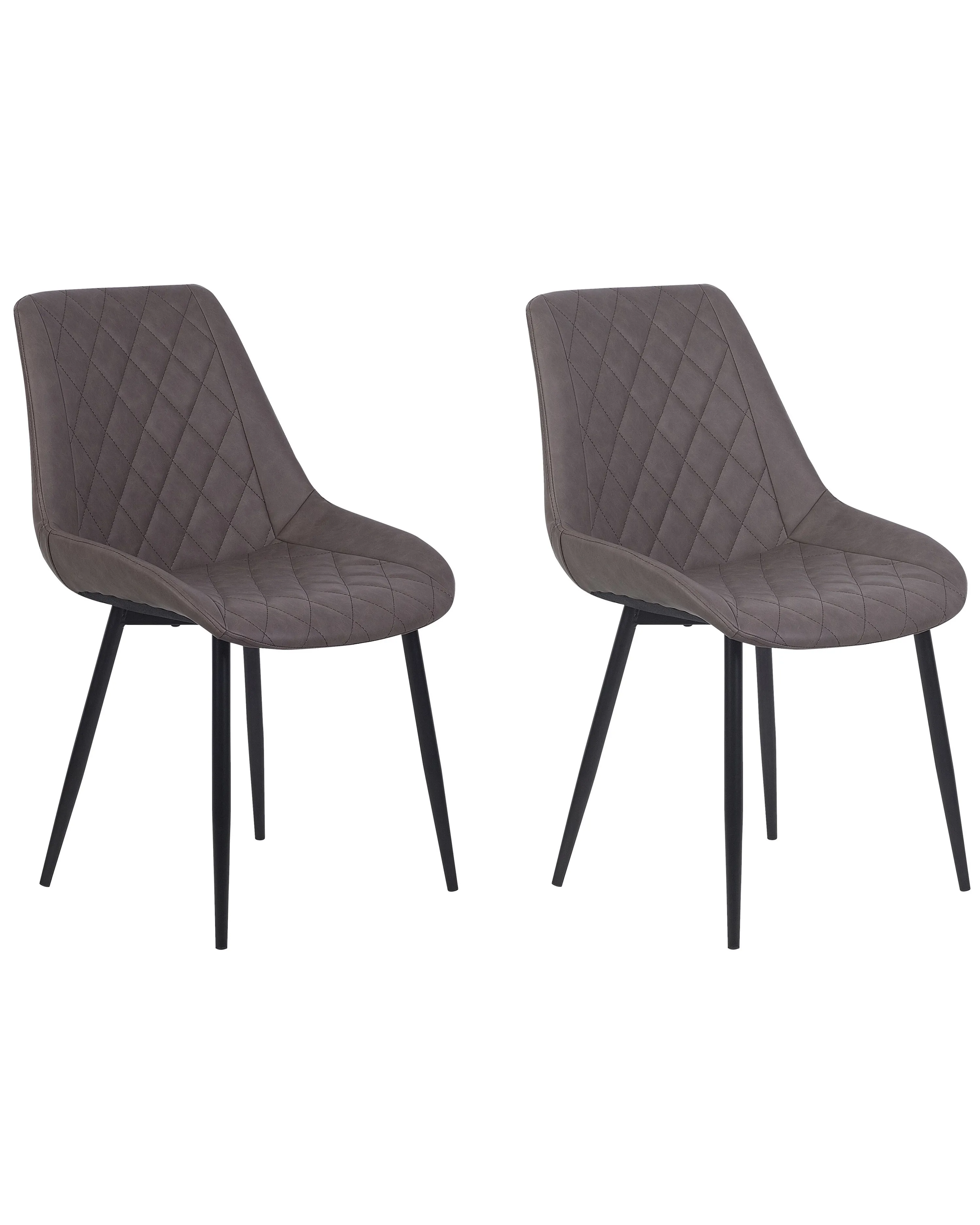 Set van 2 eetkamerstoelen MARIBEL Kunstleer Donkerbruin