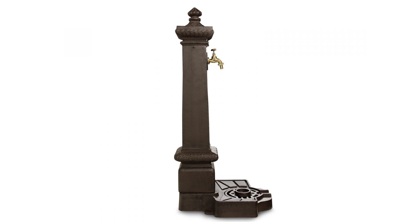 Fontaine de jardin aluminium marron 38x47x99cm