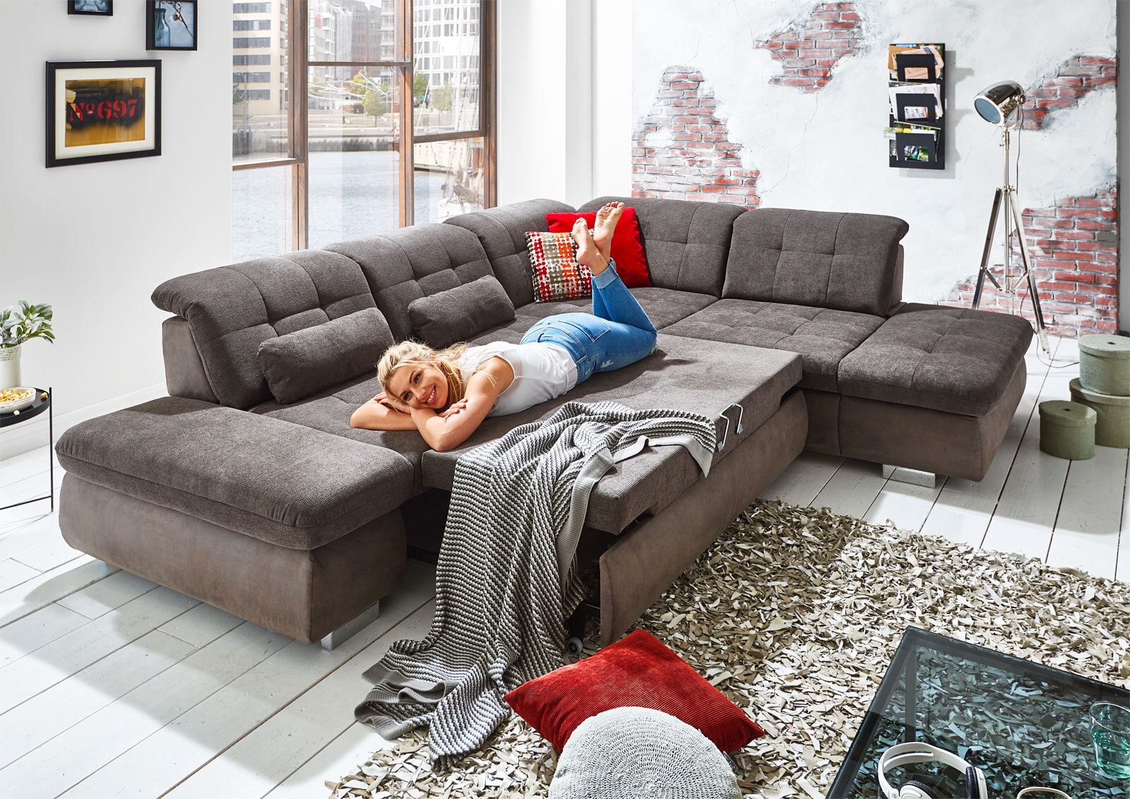 Polsterecke Lance Grau 323x260 cm