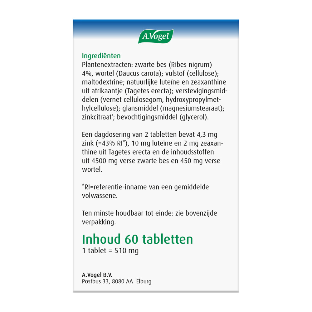 2x A.Vogel Oogtabletten 60 tabletten