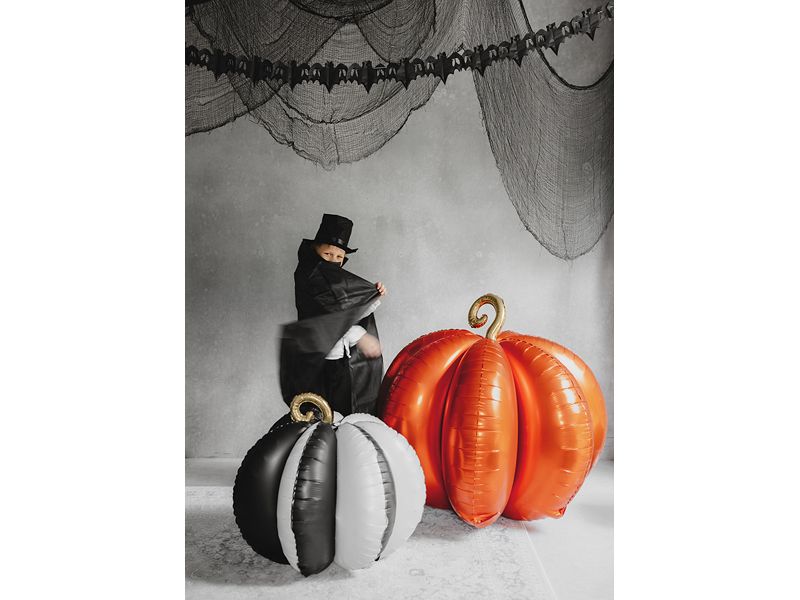 Partydeco Folienballon Kürbis 90 x 90 cm, 1 Stück Stehender Folienballon für Halloween Partys