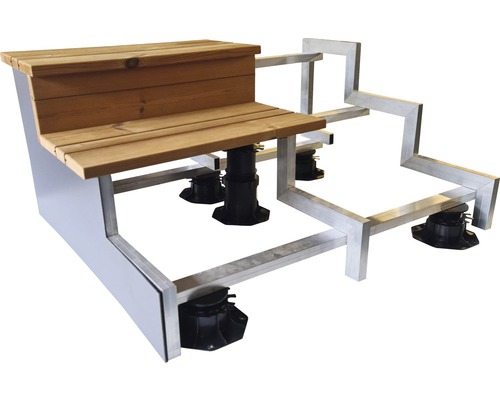 Trapmodule als bouwpakket, 3 treden, voor plankenvloer - trapbreedte 85 cm, voorgemonteerd