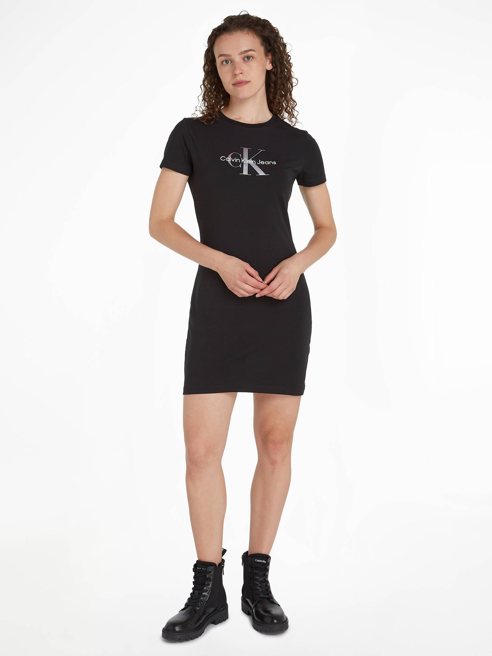 CALVIN KLEIN JEANS| Damen T-Shirt-Kleid mit Monogramm