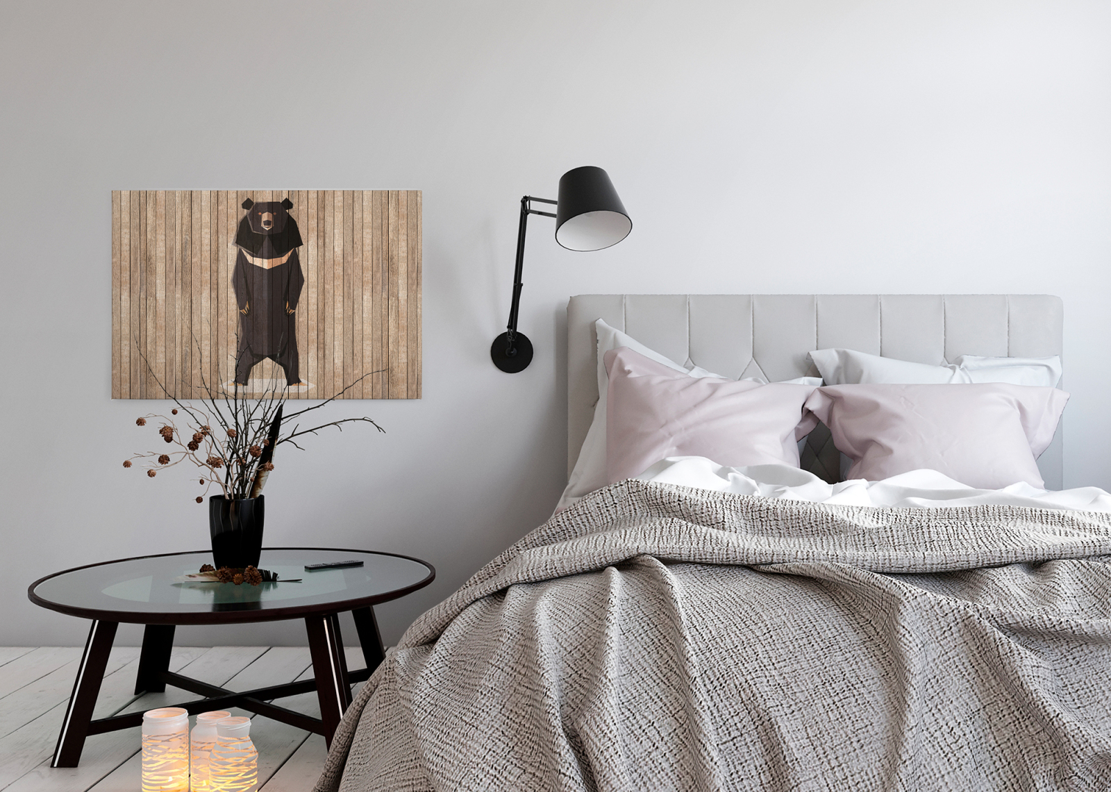 Leinwandbild BÄR - braun-beige - 90x60 cm