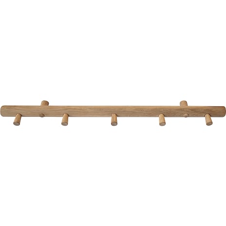 Knagerække m. 5 knager - eg