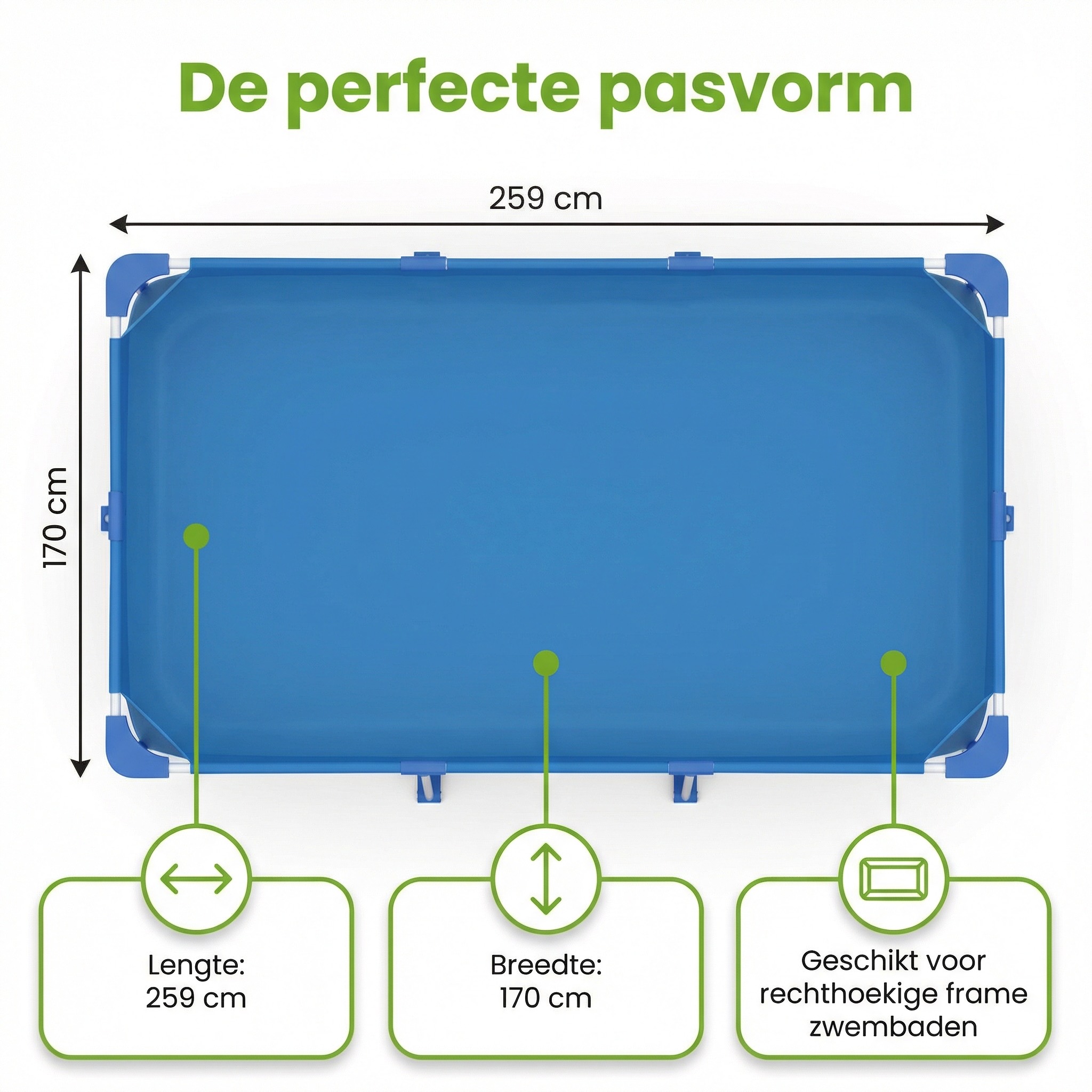 Bestway frame 259x170 cm afdekzeil - Blue