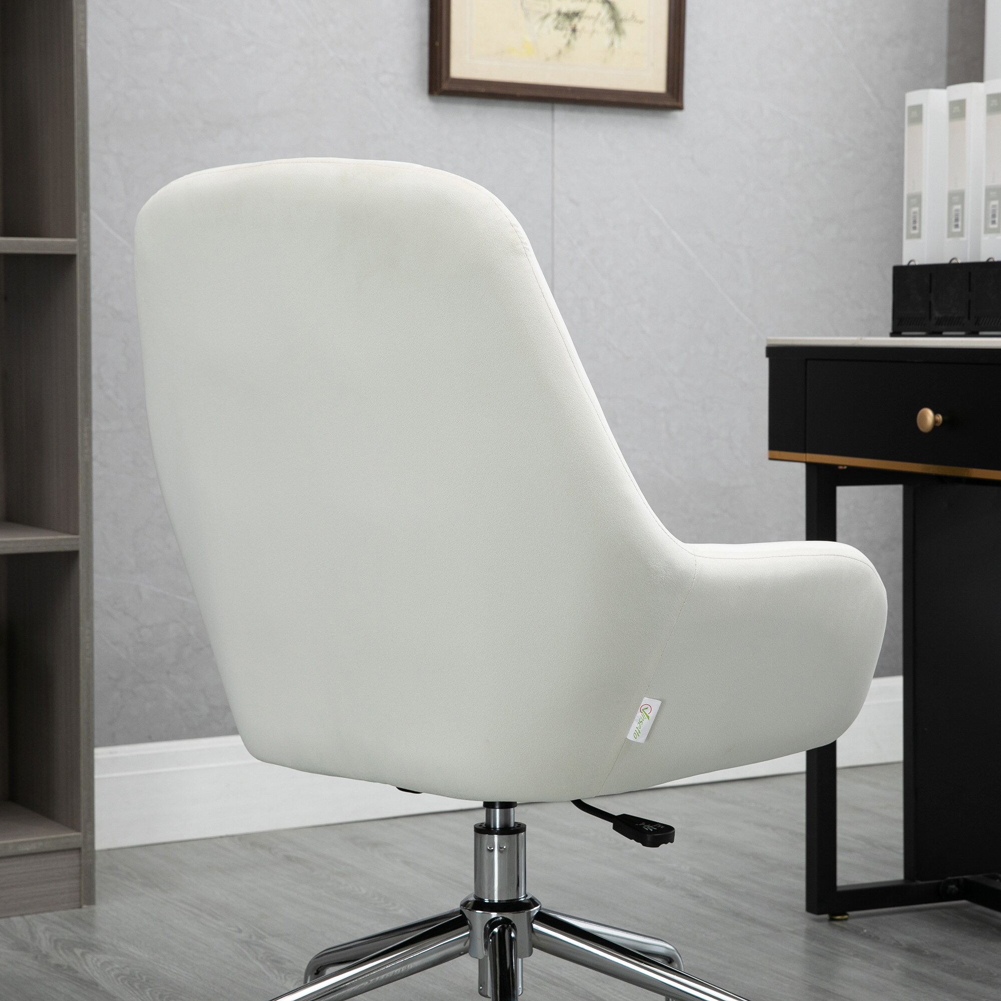 Vinsetto Bürostuhl mit Rollen weiß 65L x 66B x 97H cm