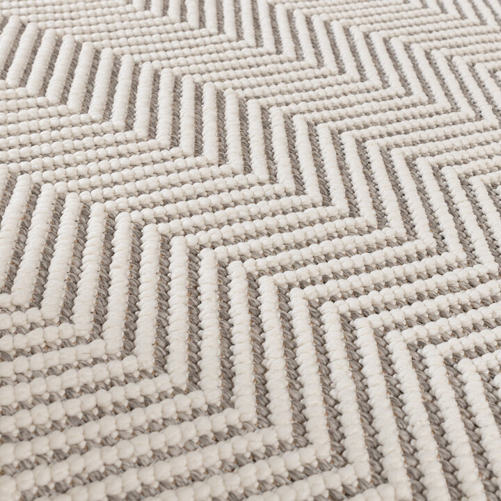 Duurzaam vloerkleed - Lorre Lines Creme/Grijs