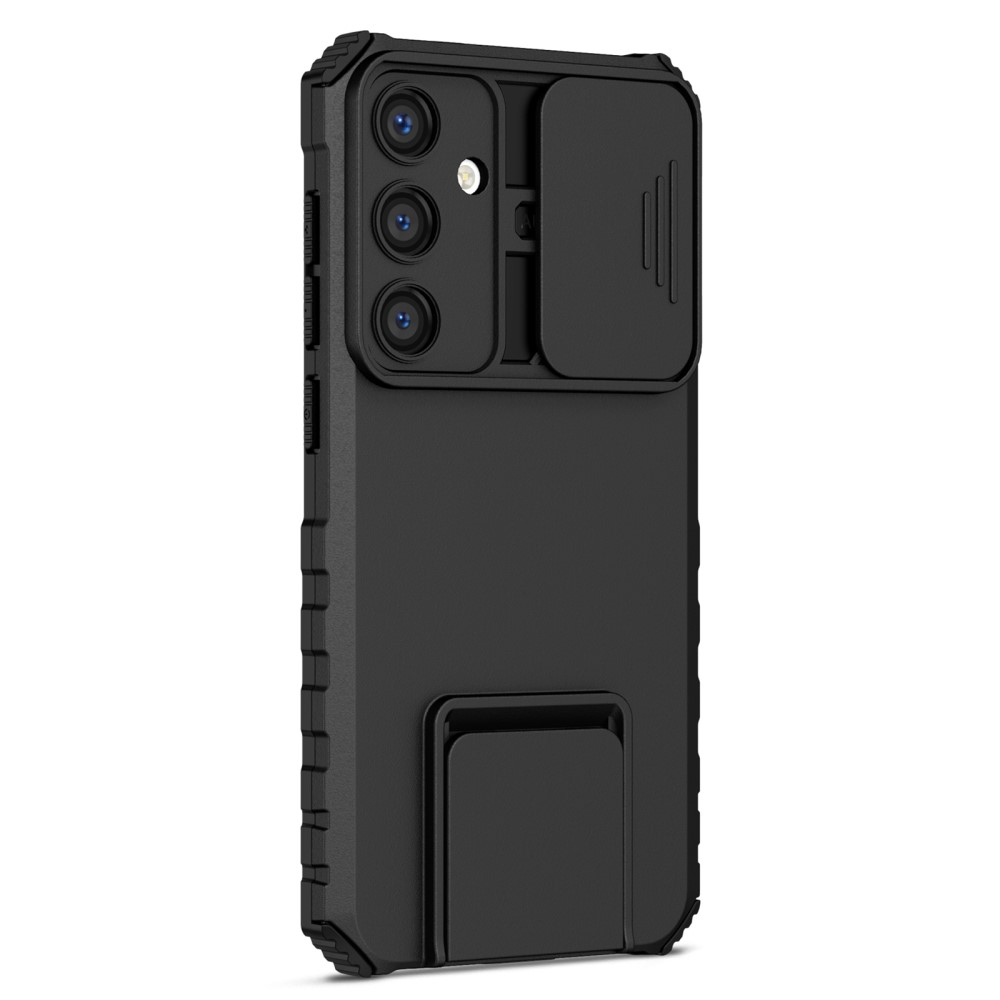 Samsung Galaxy S24 Hybrid Outdoor Hardcase Hülle mit Cam-Slider   Kickstand - Schwarz (Matt)